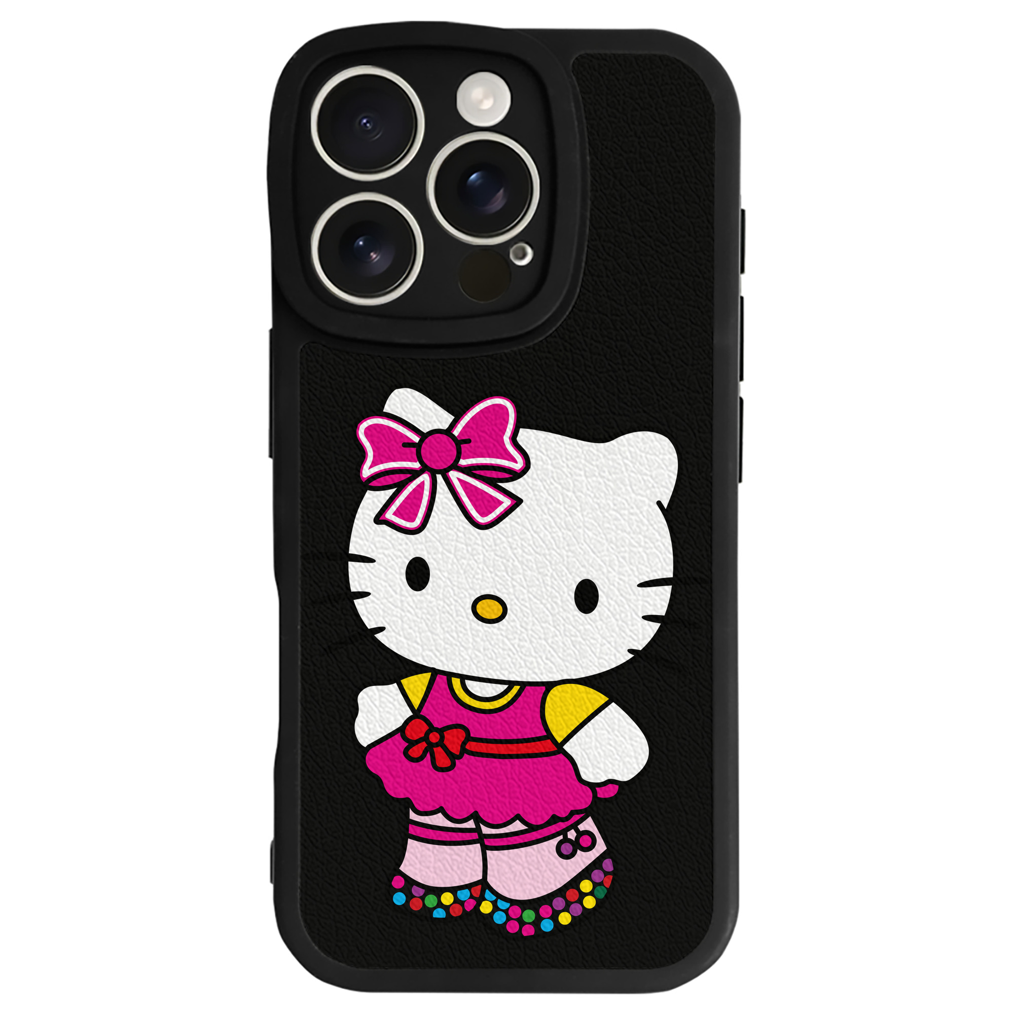 （画像用） Hello Kitty ハローキティ 【iPhone 16シリーズ対応】シリコンスマホケース（レザー調） 材質：シリコン
